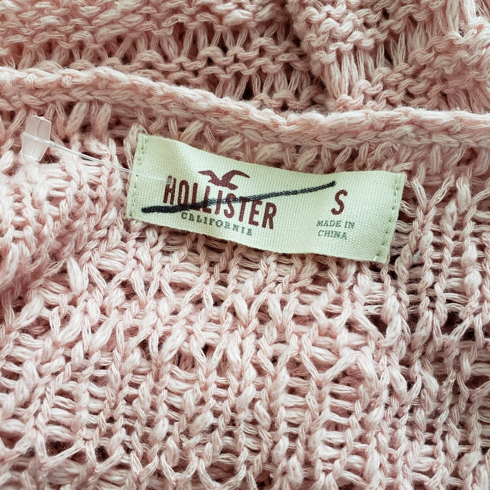 Hollister Pink Crochet Long Sleeve Top - Picture 7 of 8